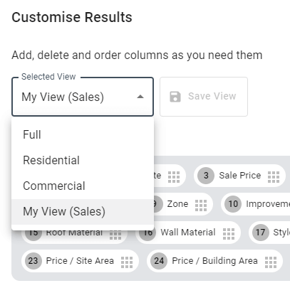 Customise Results